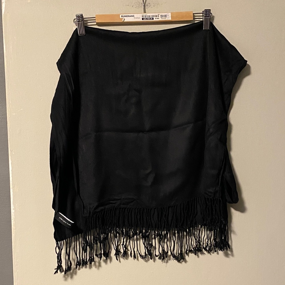 Jones New York Black Fringe Shawl